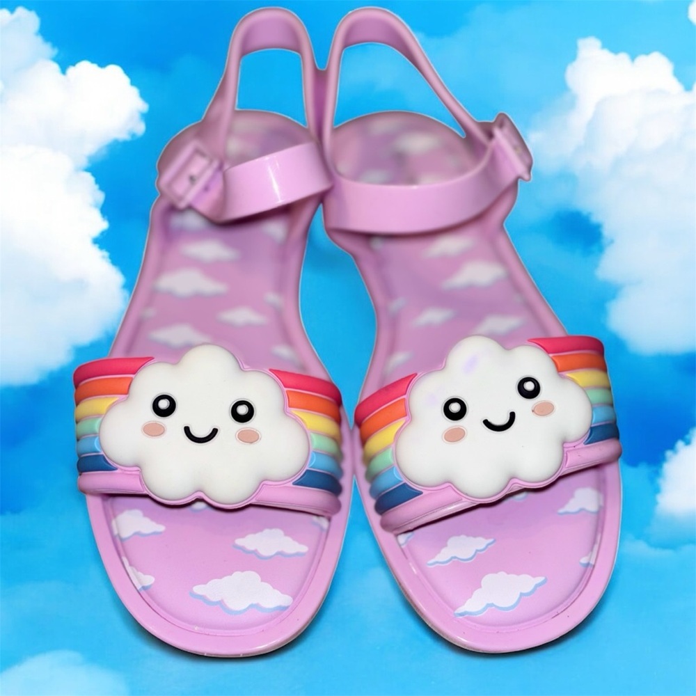 Mini Melissa rainbow/cloud sandals sz 3